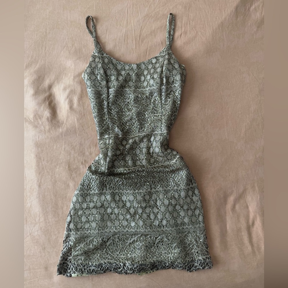Bari Jay Gold Sequin Mini Dress